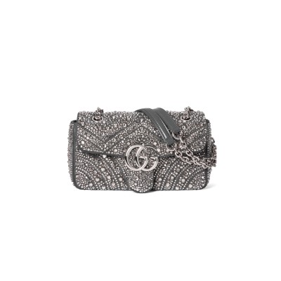 GUCCI GG MARMONT CRYSTALS SMALL SHOULDER BAG 837280 (22*12.5*6cm)